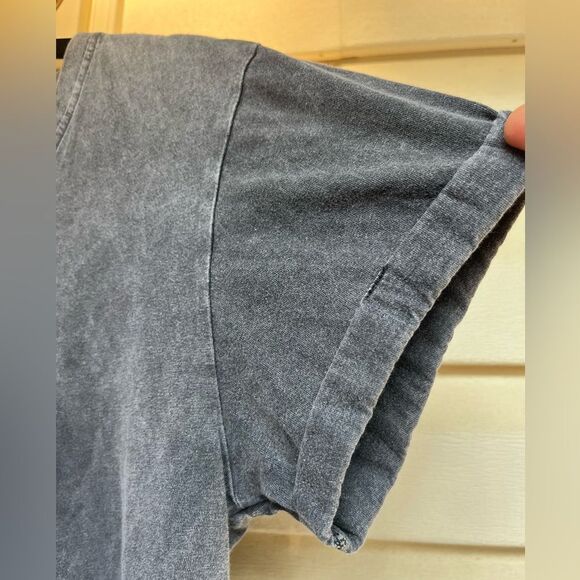 Soulshine grey distressed,shortsleeved T-shirt, Eat Fruits, Not Friends print S - Picture 5 of 7